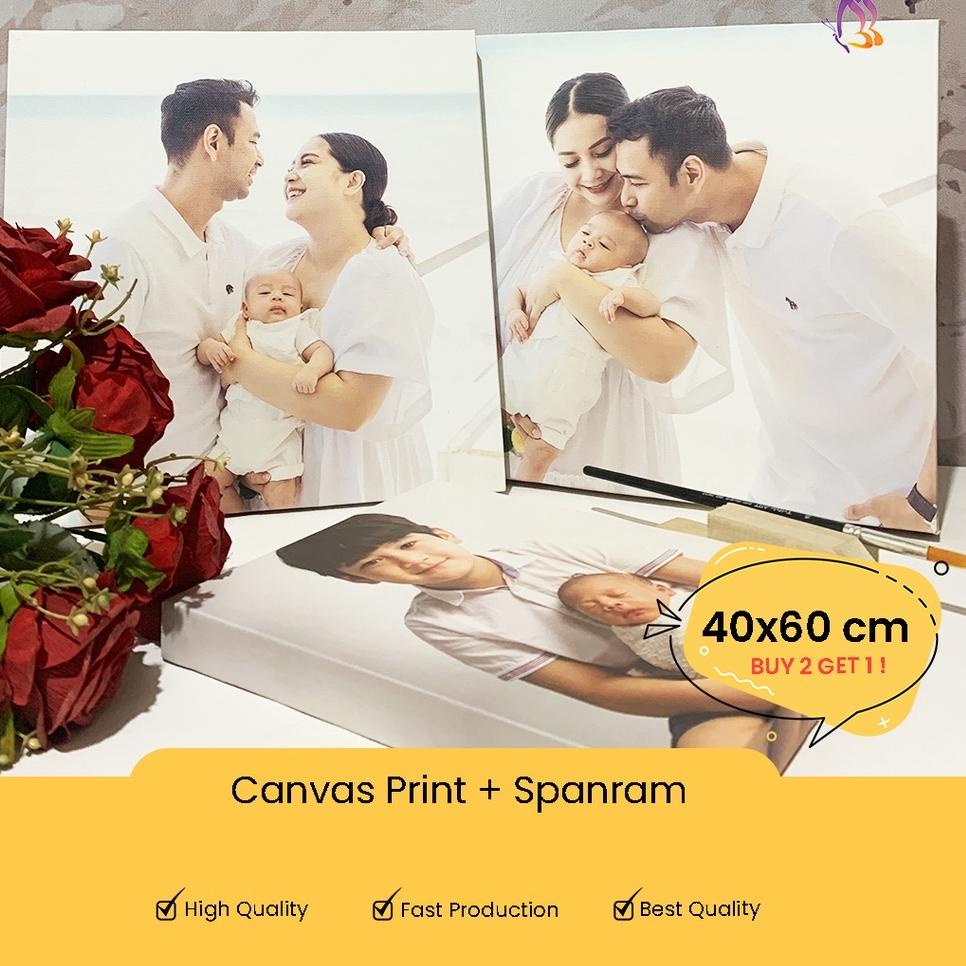 ✵ Cetak foto kanvas 40x60cm 16R/Canvas photo print + spanram ➸