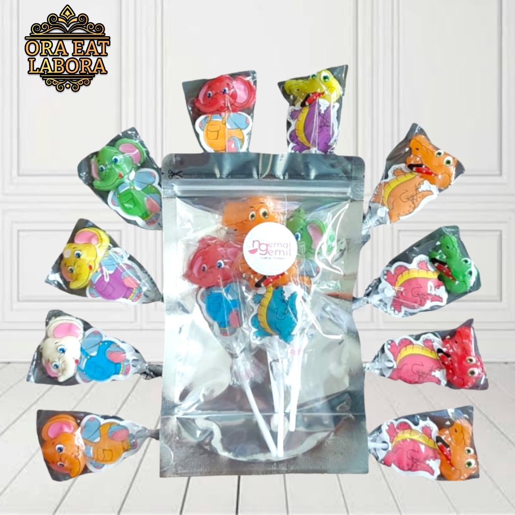 

Lolipop Aneka Rasa Bentuk Hewan Mixed Kualitas Premium - Ora Eat Labora