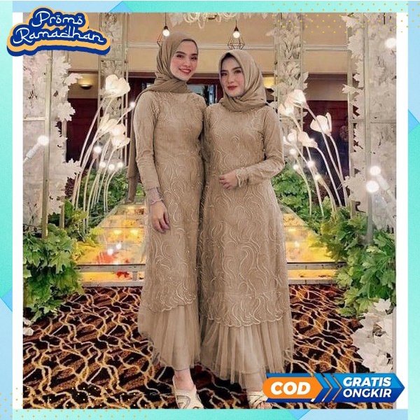 Bwju Sanita Gsmis Elegan Import Dres Lebaran Terlaris Ghamis Cewek Hari Raya Wedding Party Kondangan