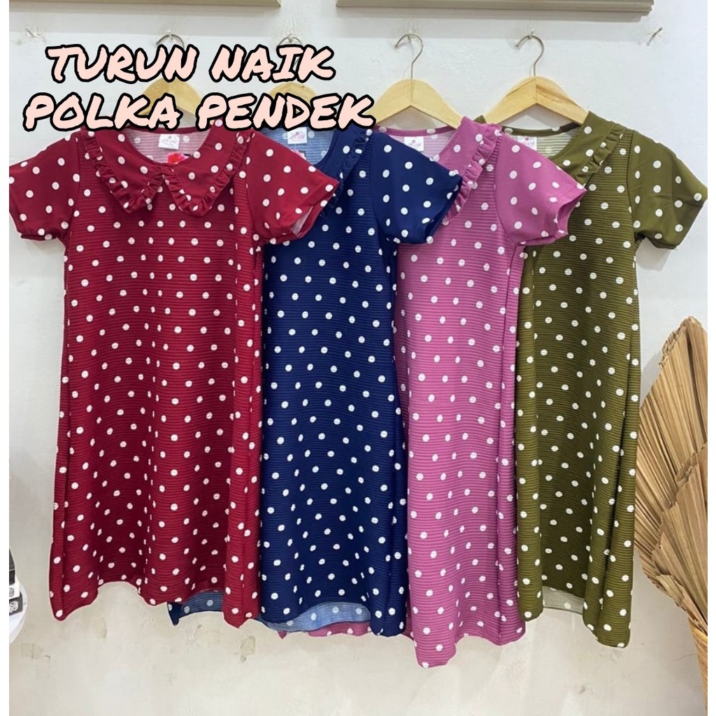DRESS TURUN NAIK MOTIF POLKA/TURUN NAIK POLKA