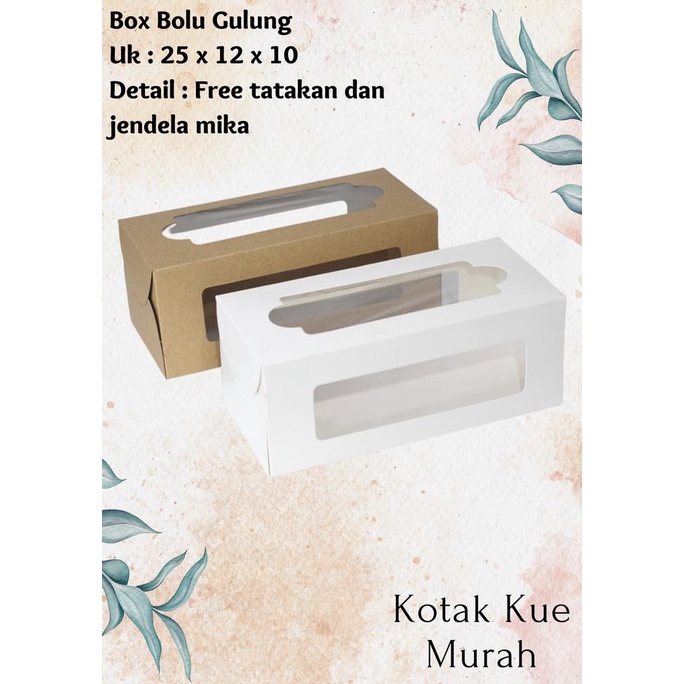 

Dus Bolu Gulung, Roll Cake Box, Box Kue Brownies 25 x 12 x 10