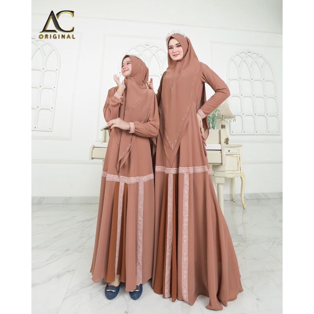 Syari Dalvera Couple (Khusus Ibu) | Gamis Syari AC Original | Gamis Premium Ceruty Babydoll | Gamis 