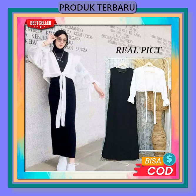 Gamis Putih Polos Pengajian Kekinian Remaja Pesta Moscrepe Tren Kekinian 2022 - White Serayu Dress O