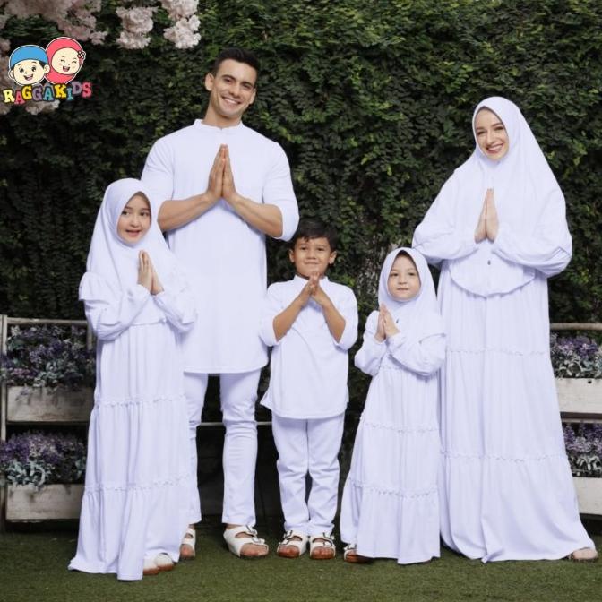 BAJU SARIMBIT MUSLIM PUTIH RAGGAKIDS | BAJU COUPLE KELUARGA PILIH SIZE