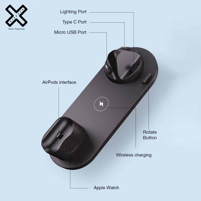 Smart 3in1 Qi Wireless Charger Niscaya 10W - Berkualitas Apple Airpods