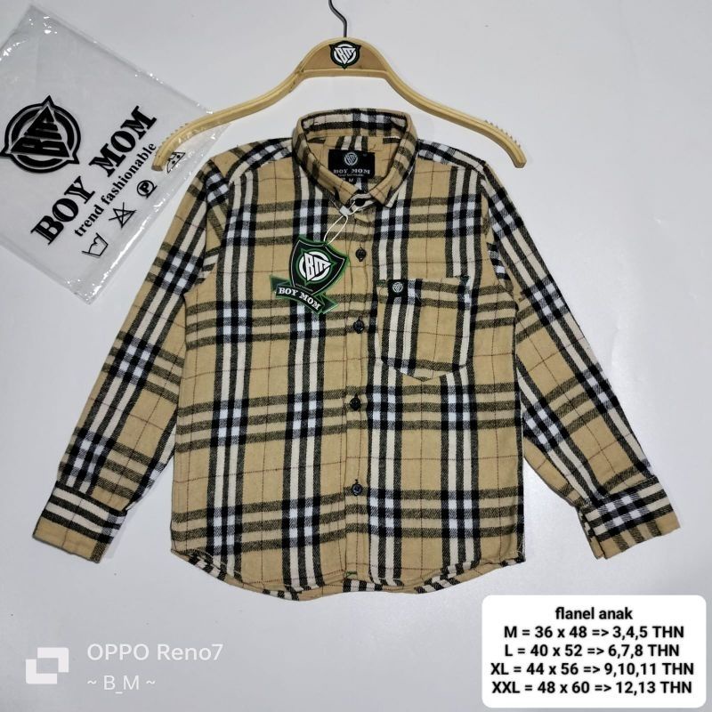 Atasan Pakaian Anak Baju Kemeja Anak Anak Flanel Kotak Kotak Unisex Kualitas Premium Distro