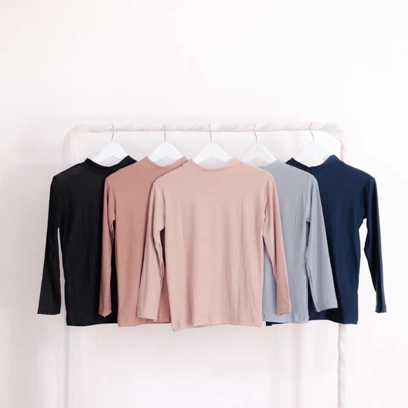 Manset Jumbo Premium Besic Turtle Neck - Baju Manset Kaos Spandek Rayon Super Stretch Adem - Inner M