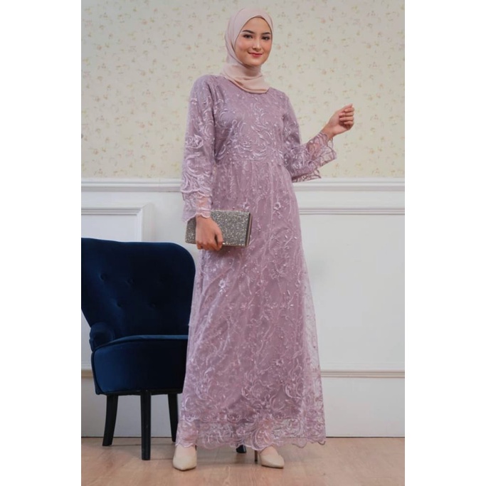 Product Baru Real Picture/Gamis Ayla Dress Kondangan/Size M L XL XXL 3L/Gamis Brukat Mewah/Brokat Kondangan Remaja