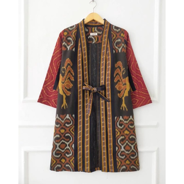 long outer wanita - rompi tenun wanita
