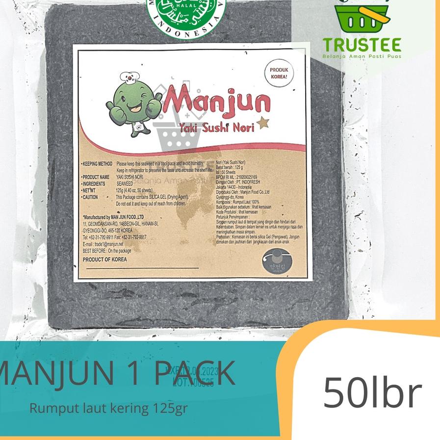 

○ Manjun Yaki Sushi Nori - Roasted Seaweed - Rumput Laut Panggang kemasan 50 lbr ♬