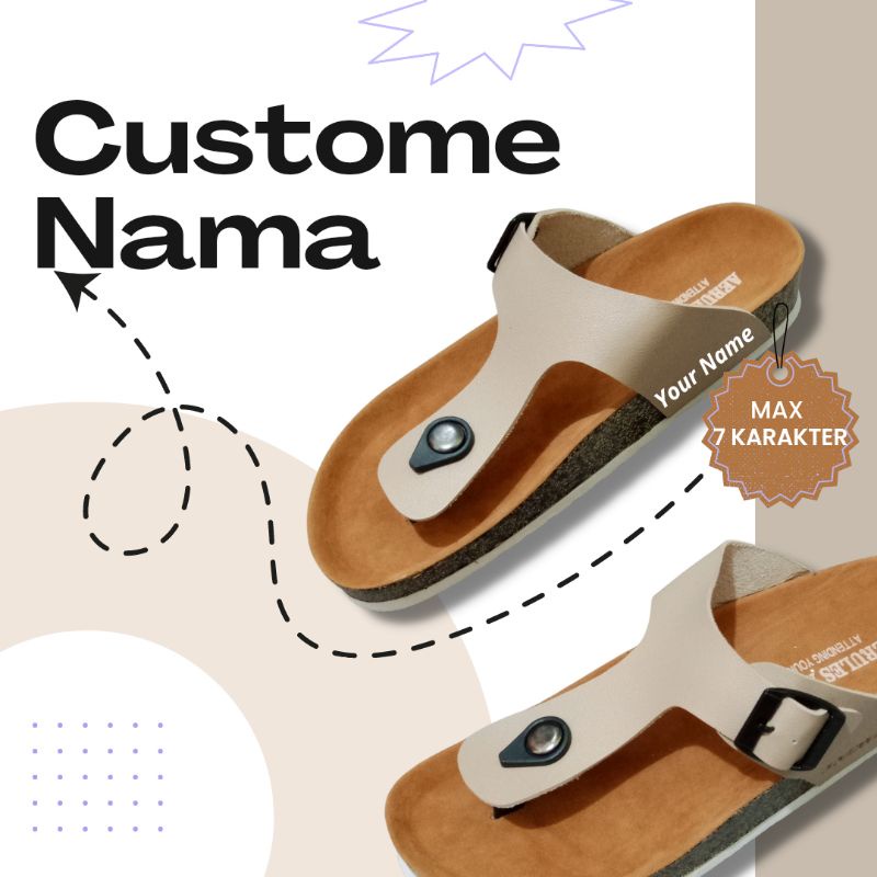 Sendal Custom Nama Pria Wanita