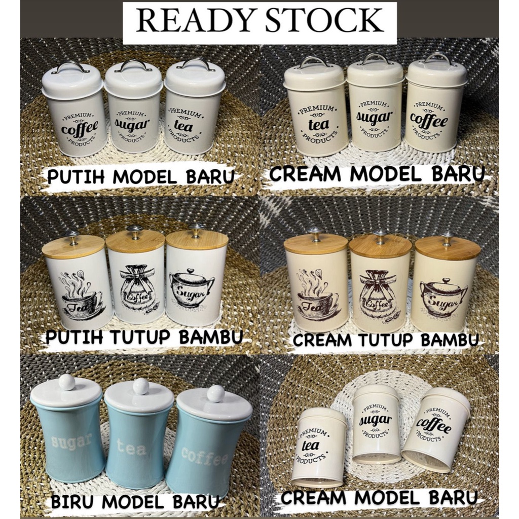 Wadah Gula Kopi Teh Tempat Penyimpanan Gula Set Wadah Penyimpanan Multifungsi 3in1 Set Tempat Penyim