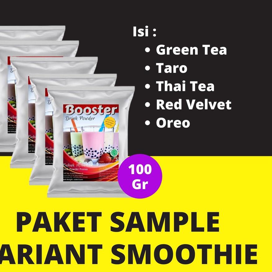 

✮ PAKET SAMPLE Best 5 Varian SMOOTHIE (THAI DRINK) , Harga adalah 1 Paket berisi 5 Variant ➵