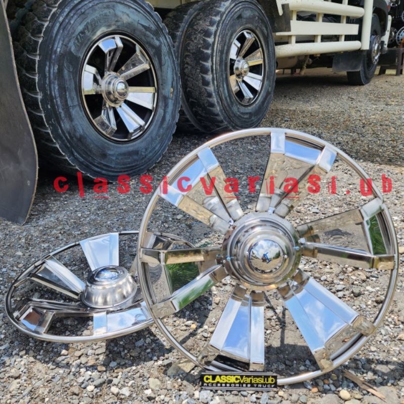 Whelldop Stainless R20 dop roda truk Fuso Hino - sepasang / 2pcs dop truk