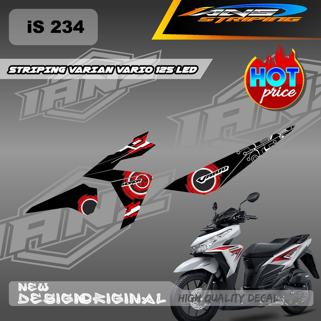 TERBARU STIKER STRIPING MOTOR HONDA VARIO 125 LED VARIASI DESAIN WARNA / STIKER DECAL HONDA VARIO 125 LED / DECAL KERETA HONDA VARIO 125 LED IS234