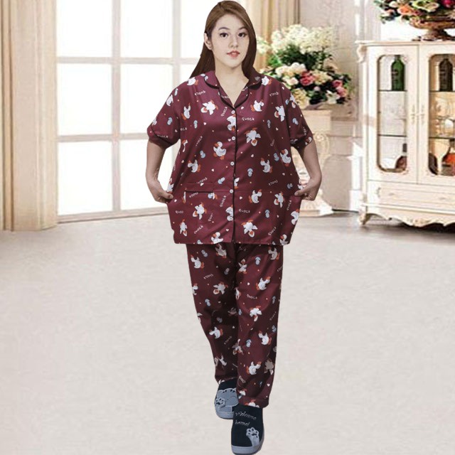 ISANNY PIYAMA SET SIZE.XXL/PIYAMA CP JUMBO KARAKTER BT21/CHICKEN/PAKAIAN WANITA/REAL PICT