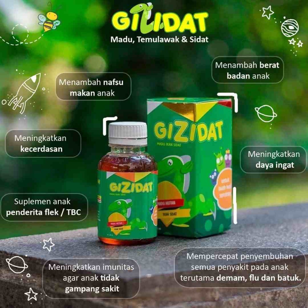 GIZIDAT 130ml - Asli Original Suplemen Madu & Ekstrak Multivitamin Probiotik untuk Anak Nutrisi Vita