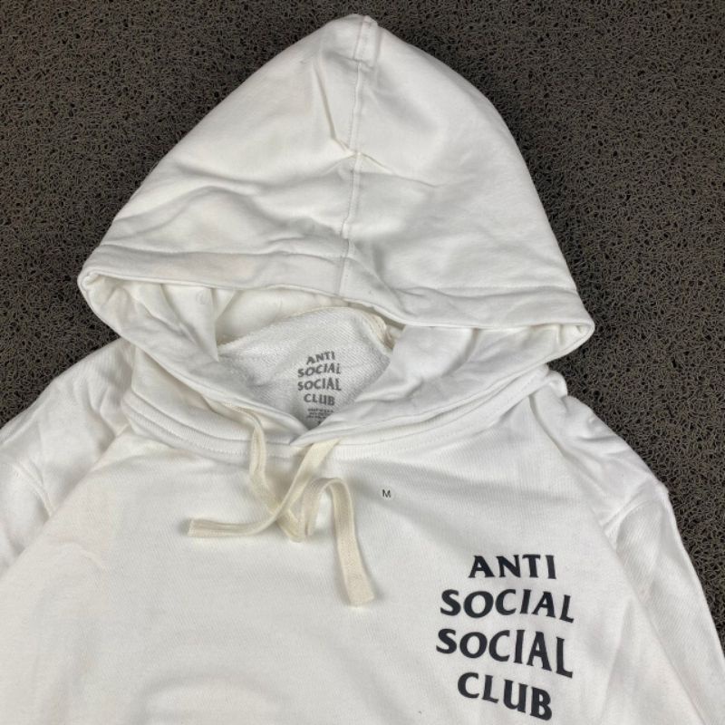 HOODIE ANTI SOCIAL SOCIAL CLUB WHITE FULL TAG LABEL CASUAL HYPE