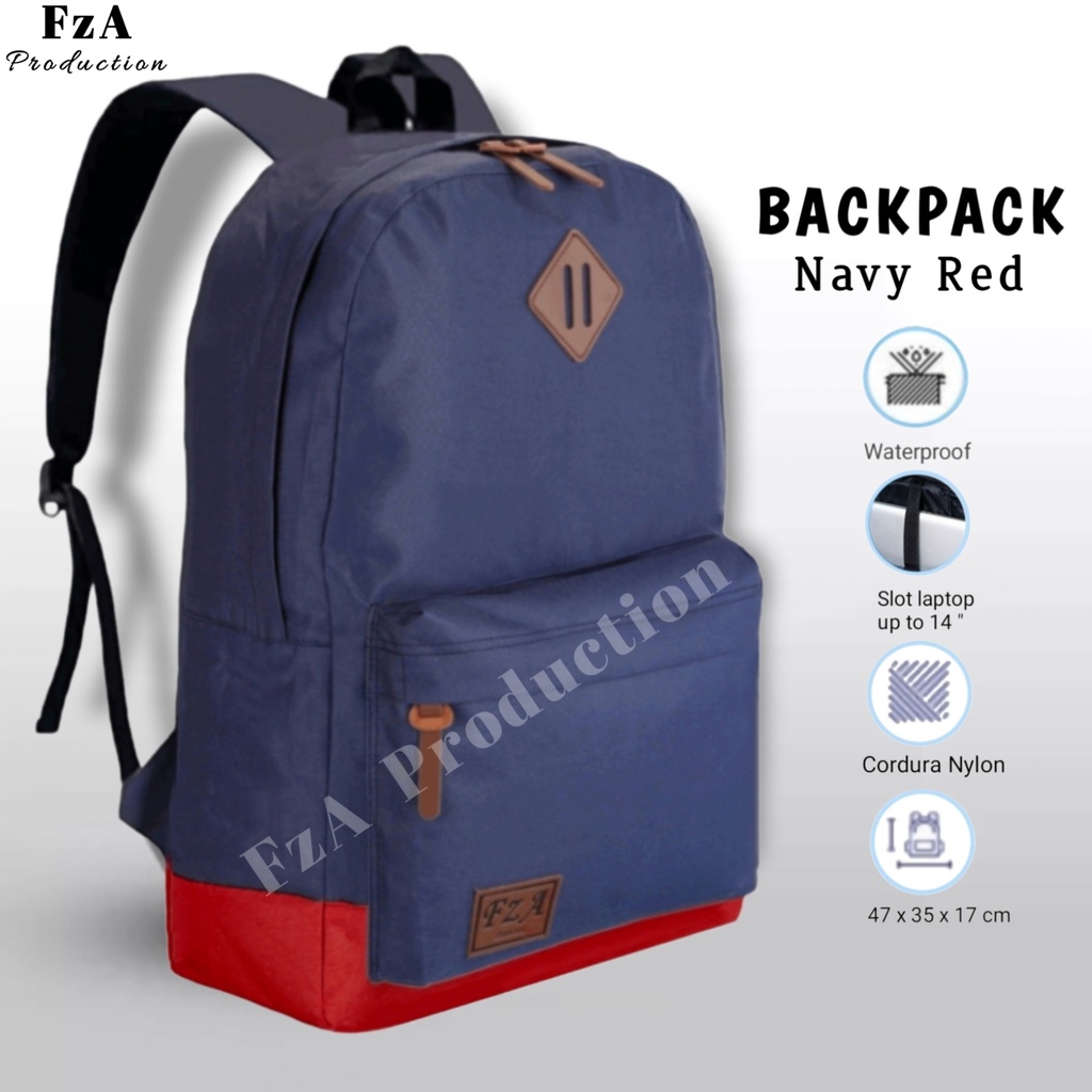 FzA Official - Tas Ransel Punggung Distro Casual Pria Wanita / Tas Ransel Laptop Backpack Original - NRFQT