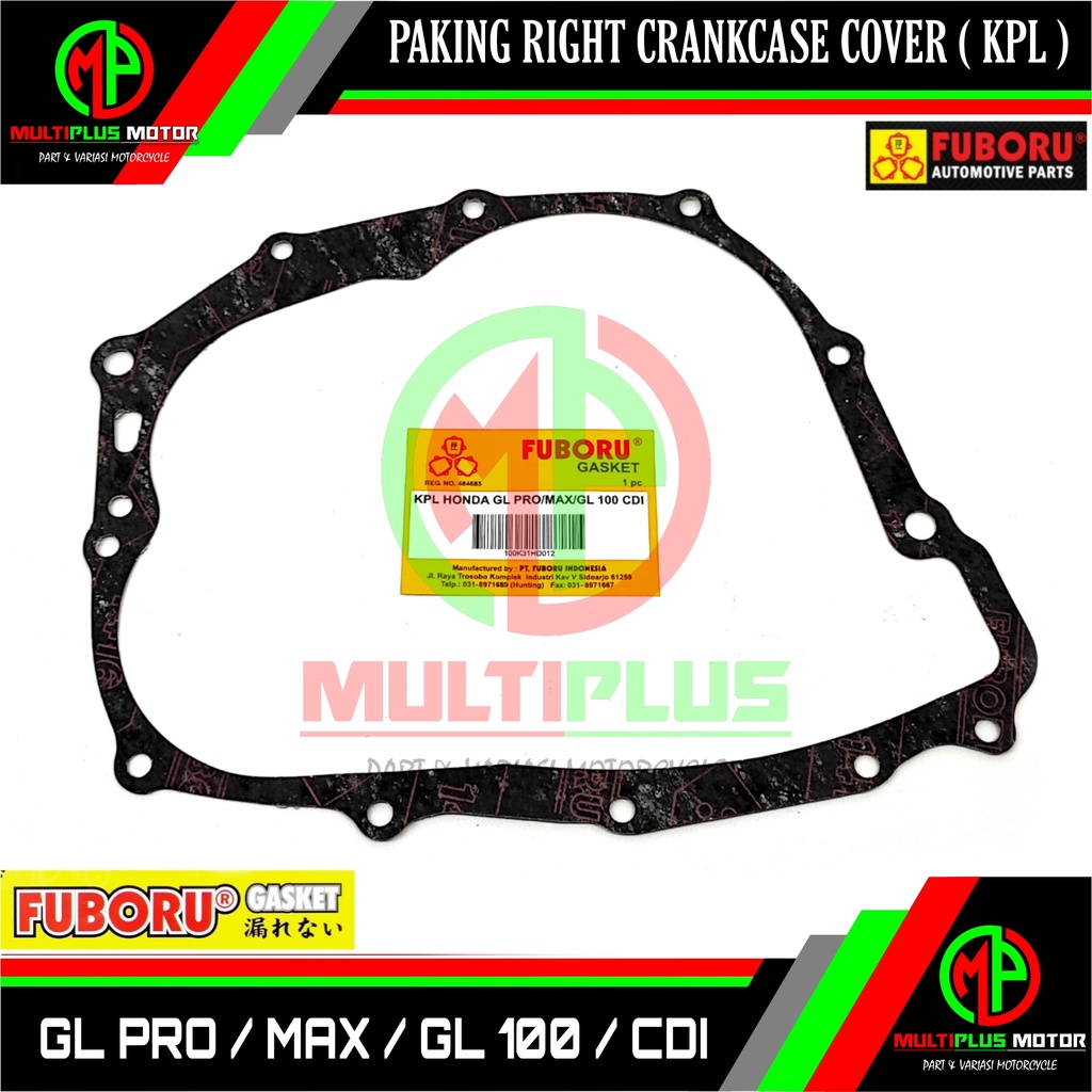 Paking Gasket Perpak KPL Right crankcase cover tutup block blok bak mesin kopling kanan FUBORU, GL P
