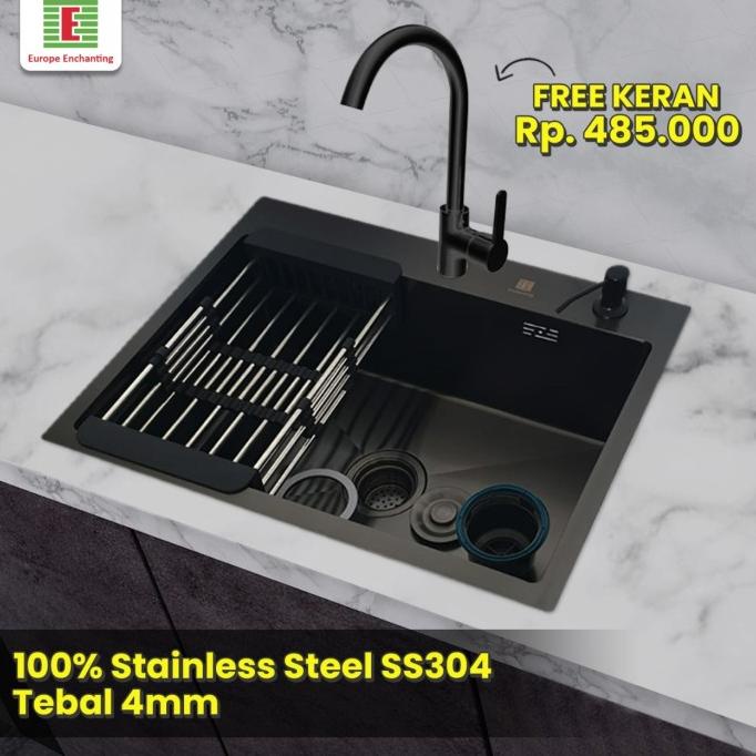 Sink Bak Cuci Piring Hitam Europe Enchanting E1078