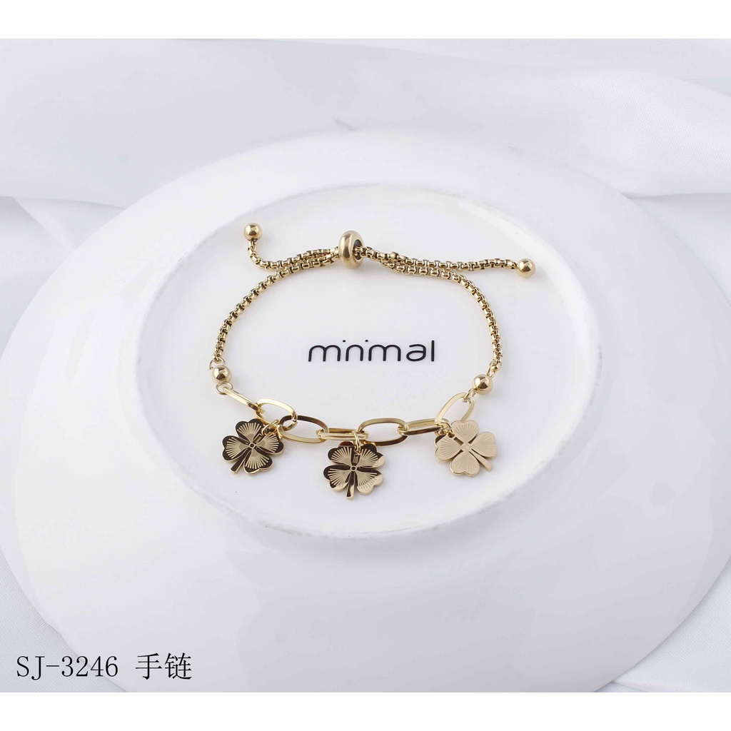 Titanium Gelang Serut  Anti karat Perhiasan Wanita 3246/2679