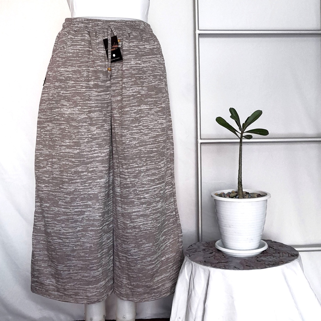 kulot jumbo berbahan twotone serat kayu premium celana panjang wanita big size kekinian highwaist murah