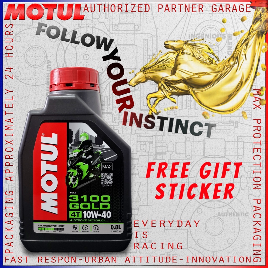 MOTUL 3100 GOLD 4T VARIANT 10W40 800ML &amp; 1000ML ORIGINAL 100%