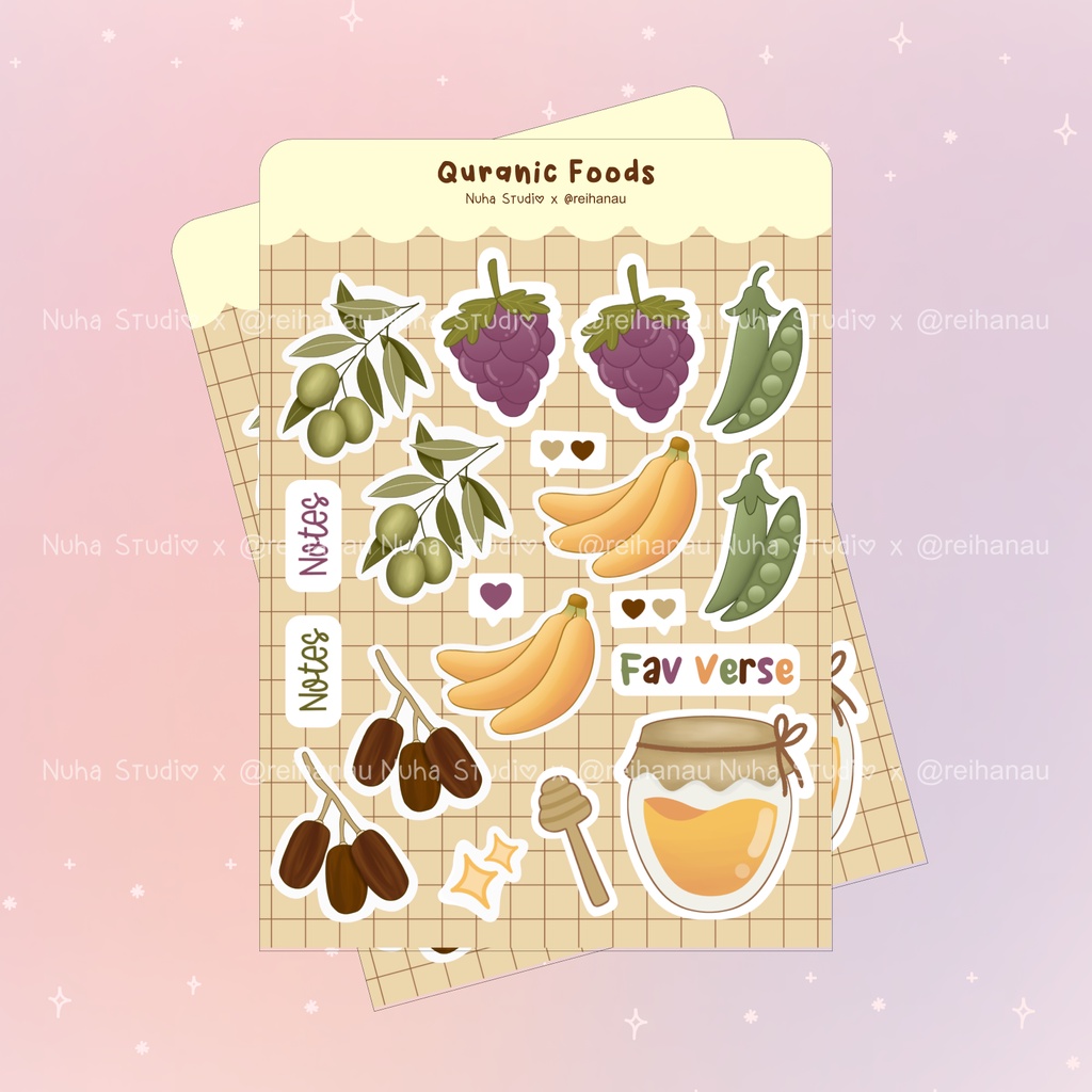 

Sticker by reihanau | Quranic Foods zaitun kurma anggur pisang madu | Aesthetic Sticker Estetik Stiker HP Laptop Botol Cute Waterproof Scrapbook Diary Journal Bujo Anti Air