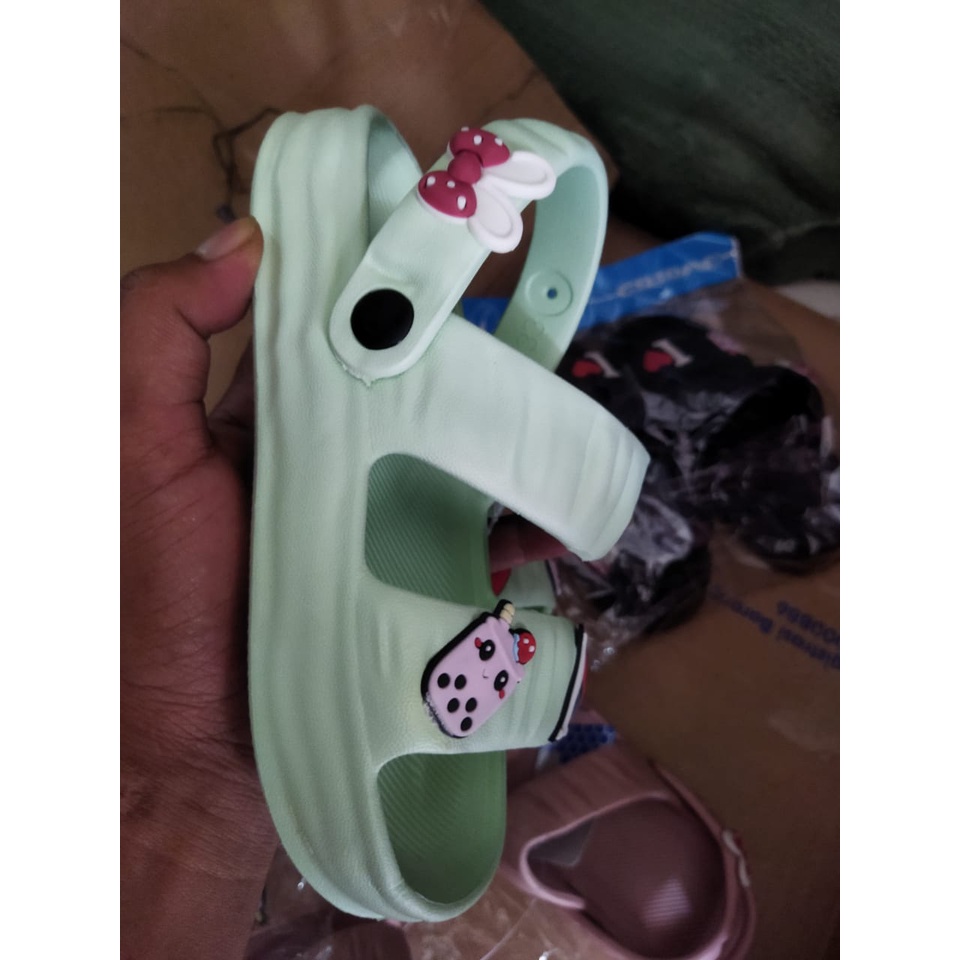 Sandal selop anak perempuan duoble strap Terbaru 633T ( 30-35 ) Gosome Sandal selop ban 2 Termurah