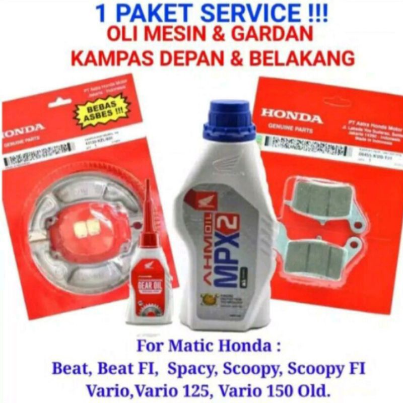 Paket Service Rutin Oli MPX 2 Oli Gardan AHM Dispad Depan dan Kampas Rem belakang