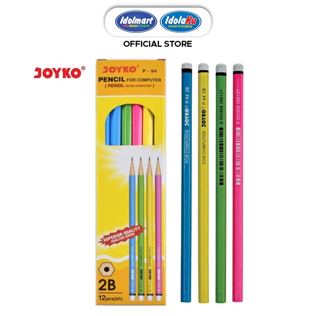 IDOLMART Pencil / Pensil Joyko P-94 / 2B / 1 BOX 12 PCS / 1 lusin isi 12 Idolmart Surabaya