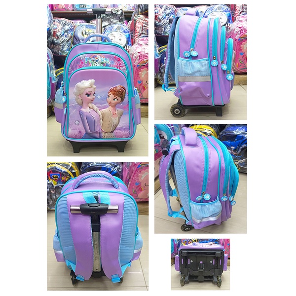 PROMO TROLLEY DORONG TAS ANAK SEKOLAH SD Perempuan Gagang Almunium / Stainless Gambar Kuda Pony SUN Kantung Besar dan Luas Import ( Sun Snow Love SD 16&quot;  )
