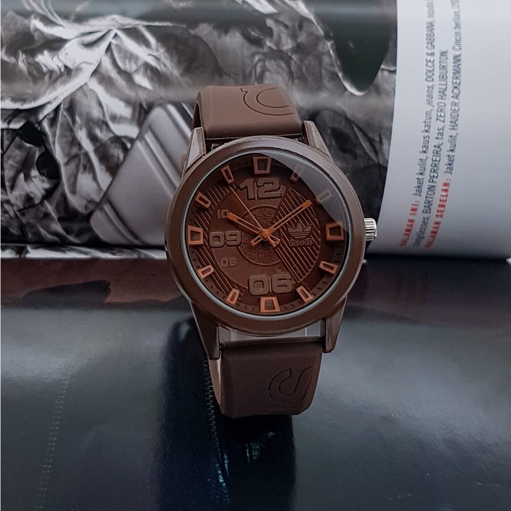 JAM TANGAN WANITA/PRIA ADAIDAS TALI RUBBER DM:3.8CM FREE BOX