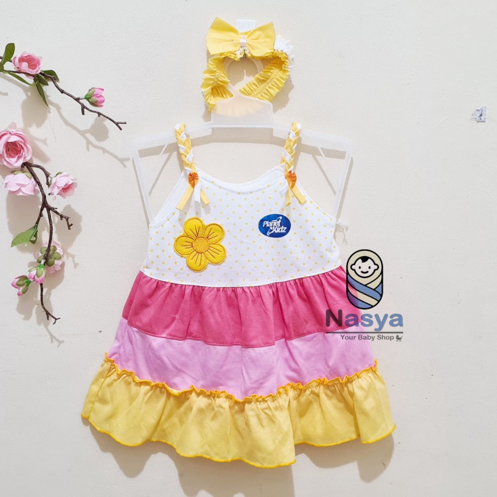 [P-029A] Baju Bayi / Dress Bayi Perempuan 0-6 bulan Motif Lucu (bonus Bandana) motif bunga