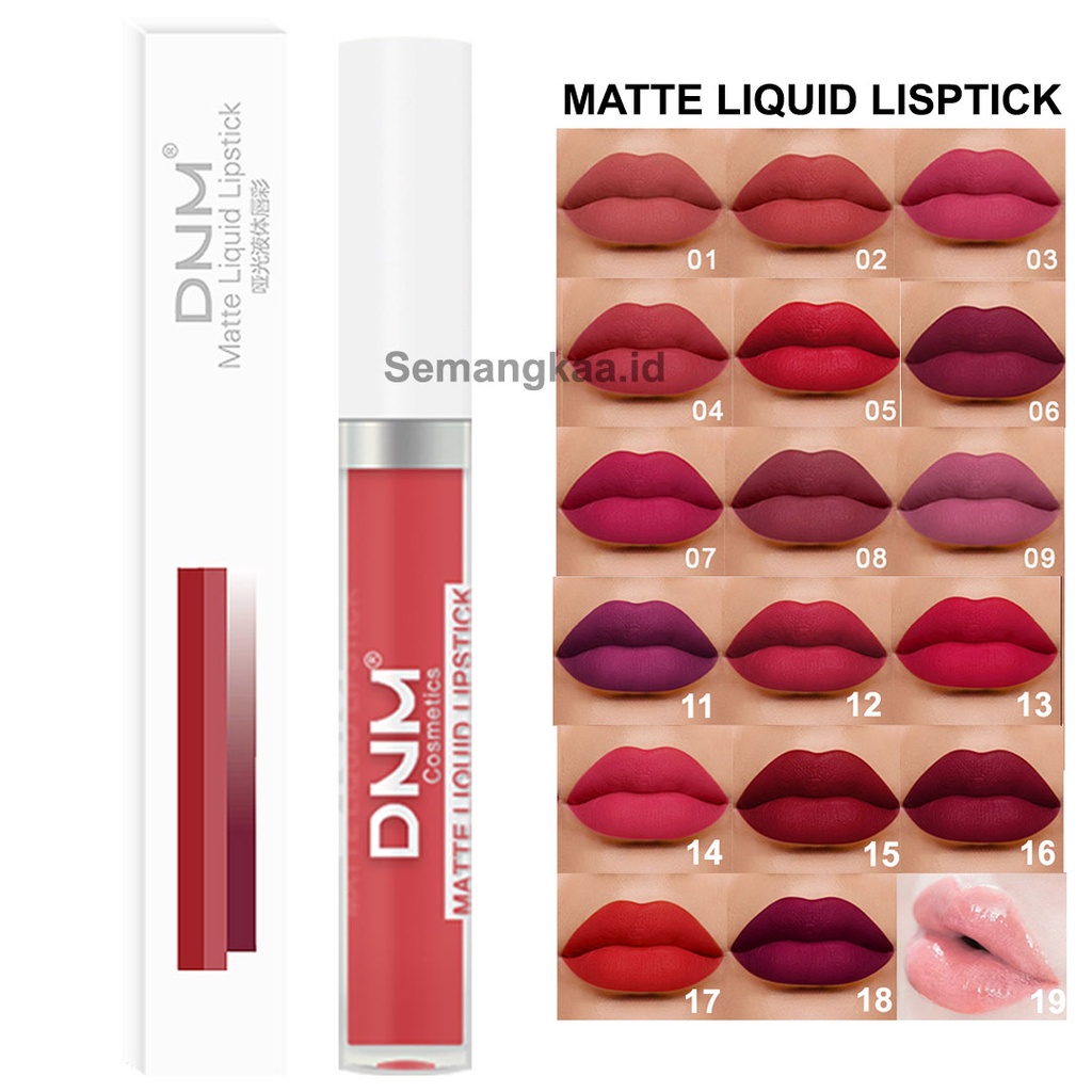 DNM Liquid Lipstik Matte Lipstick Long Lasting Matte 19 Colour Waterproof And Drable LA082