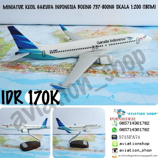 Miniatur Pesawat Garuda Indonesia Boeing 737-800Ng Skala 1:200 (19Cm)