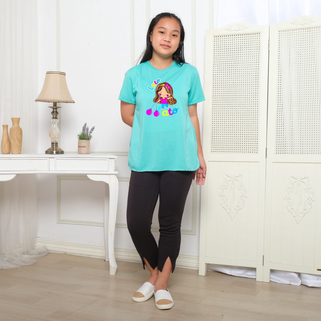 Kaos Casual Anak Perempuan Lato Lato Princess USIA 10-15 TAHUN