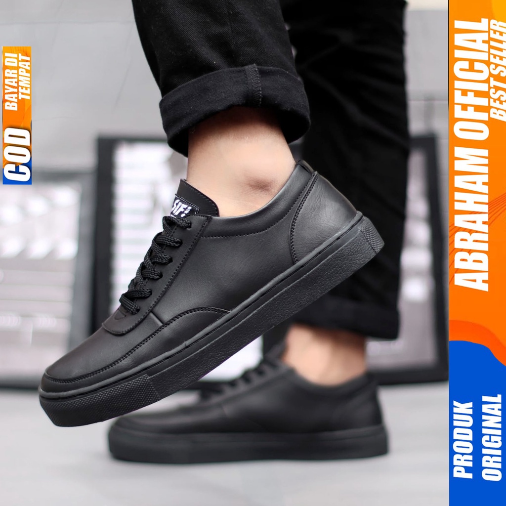 ABRHM X SHDW Sepatu Hitam Pria Kerja