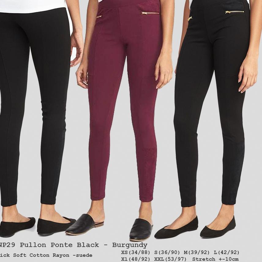 STOK TERBATAS ESSENTIAL ONP29 Pullon Ponte Jegging (ZIP POCKET)