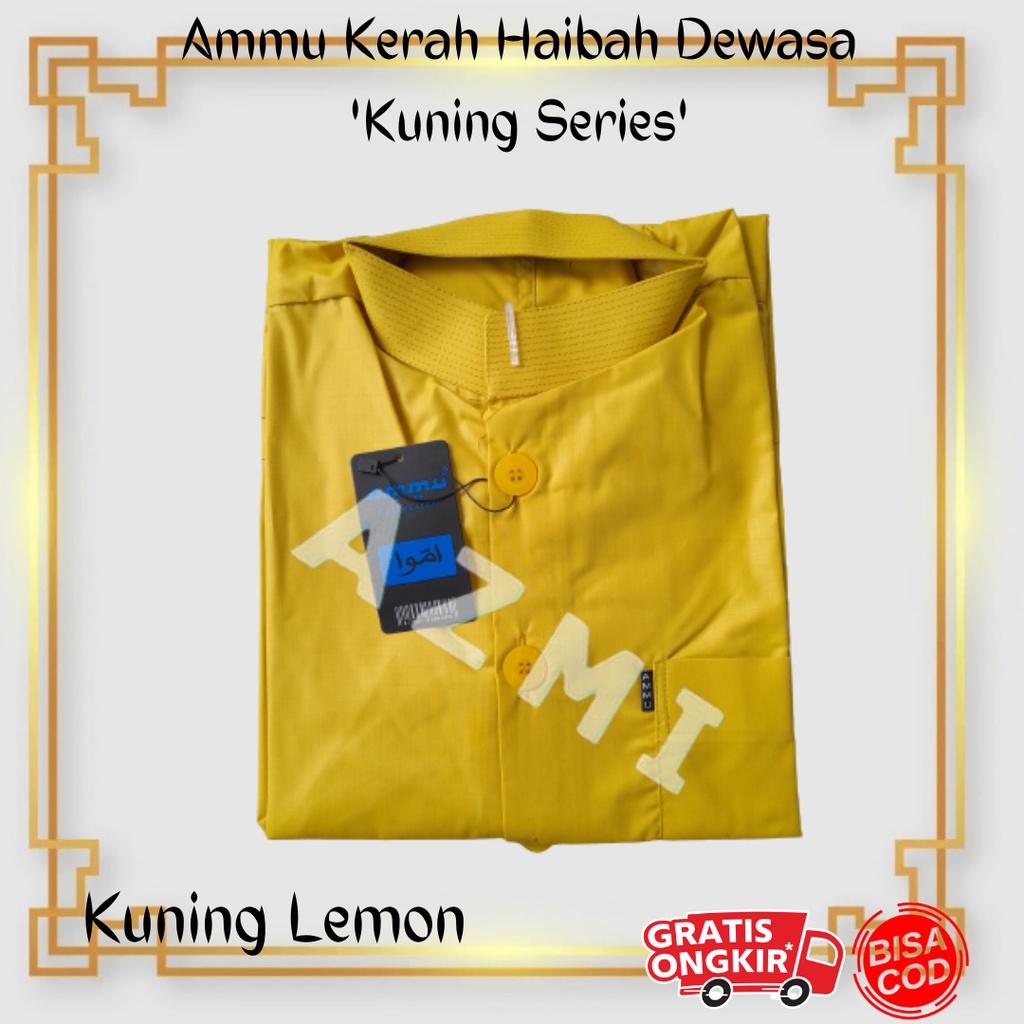 Promo Baju Koko Ammu Dewasa Original Kuning Lemon Termurah !!!