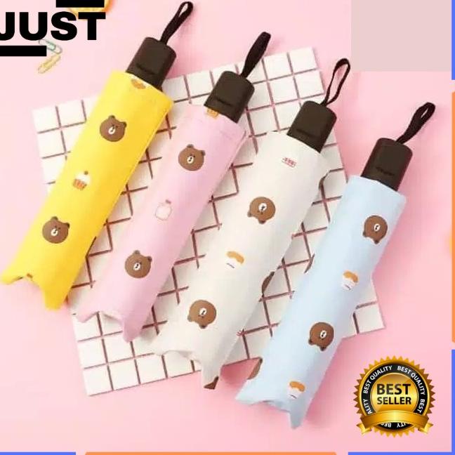 ➩ JUST Payung Lipat Anak Perempuan Dan Laki Laki Karakter Beruang Lucu Mini Anti Sinar UV Matahari U