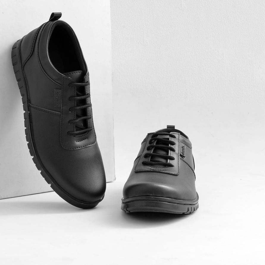 ➹ Sepatu Pantofel Pria Casual d098 Hitam SOL Karet TPR | Pantofel Hitam Pria ➪