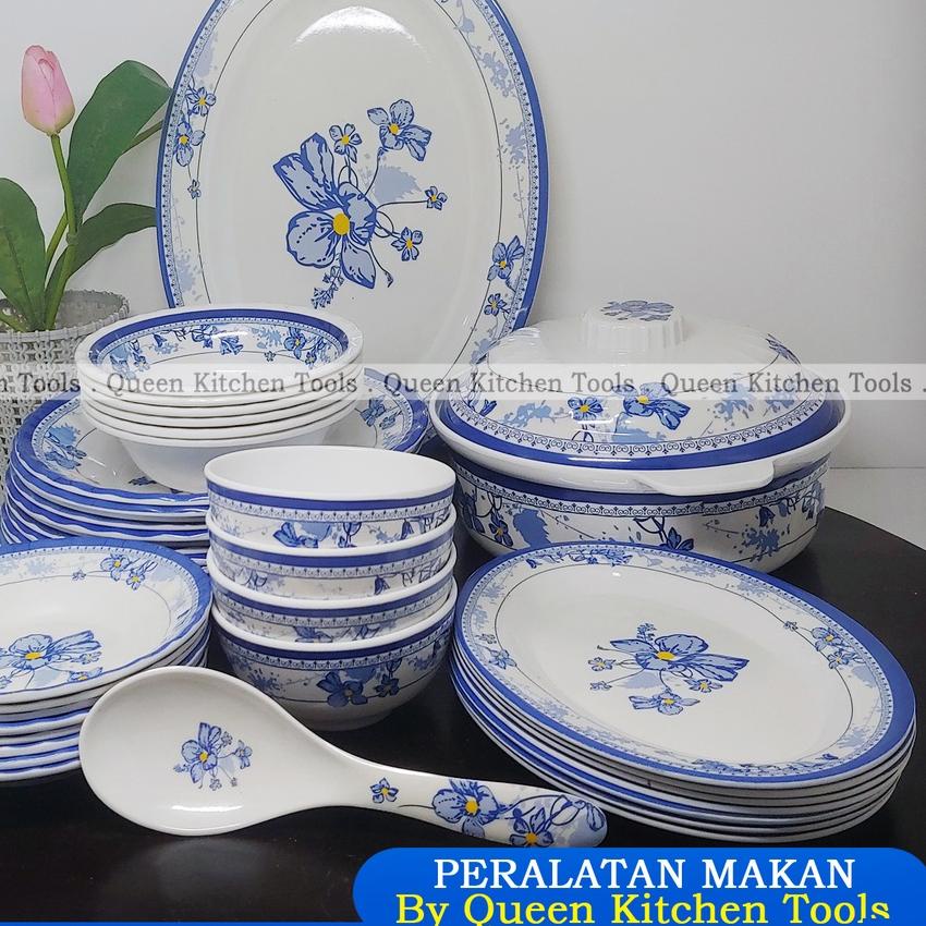 ➺ 1 Set Peralatan Makan Melamin Korea | Original | Dilengkapi Mangkuk dan Piring ۞