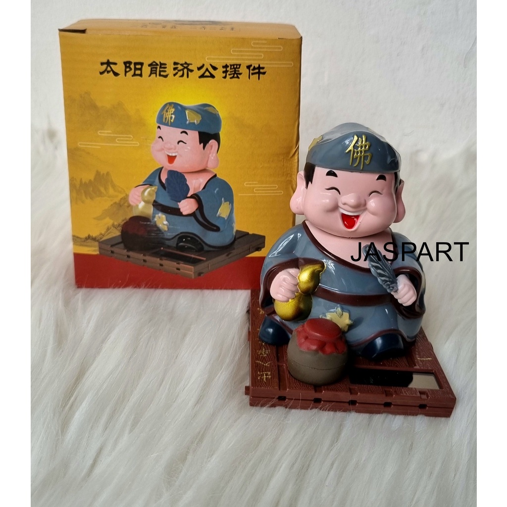 Boneka Pajangan Hiasan Kue Bobble Head Goyang Solar Dashboard Mobil Cake Top Buddha Budha