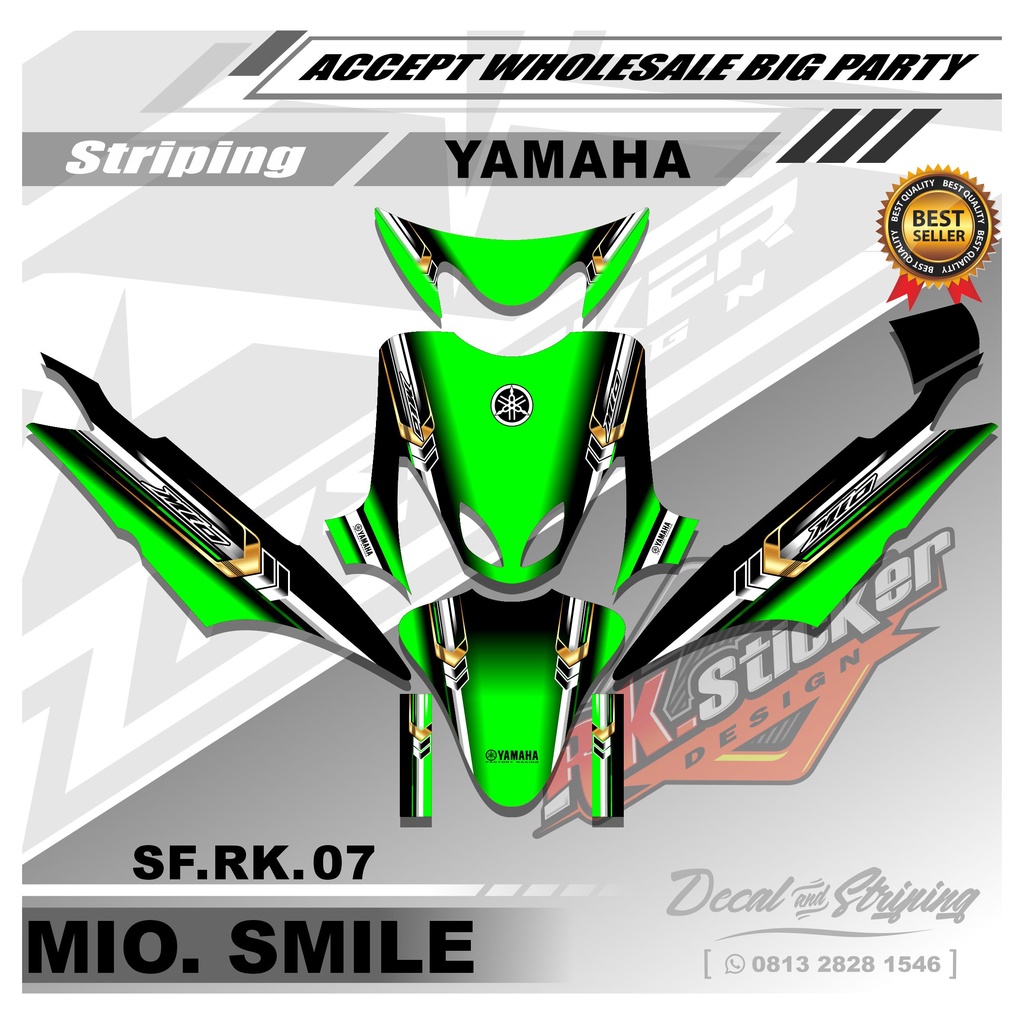 Sticker Decal Mio Smile - Sticker Decal Full Body Motor Mio Smile Motif Petronas. RK.07