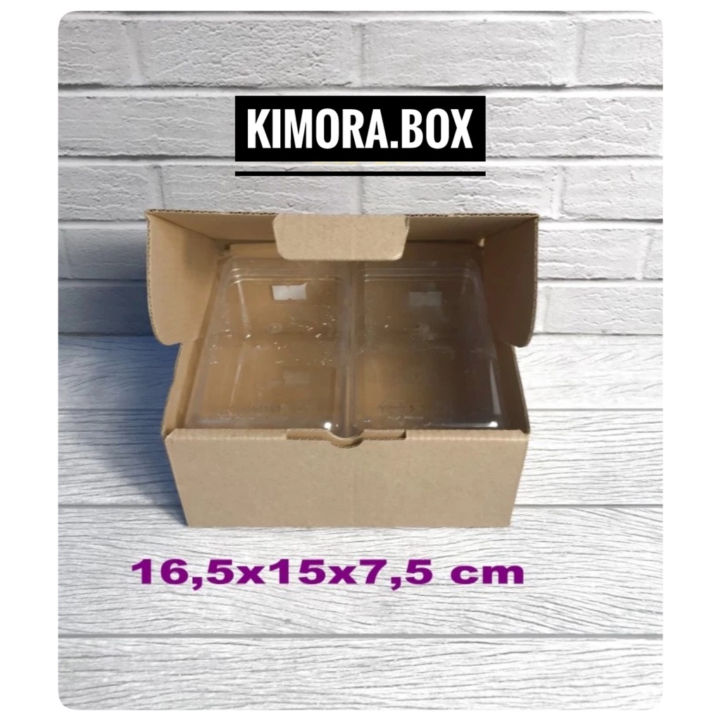

Kardus karton uk. 16,5x15x7,5 cm...die cut box kotak isi 2 Toples -dll