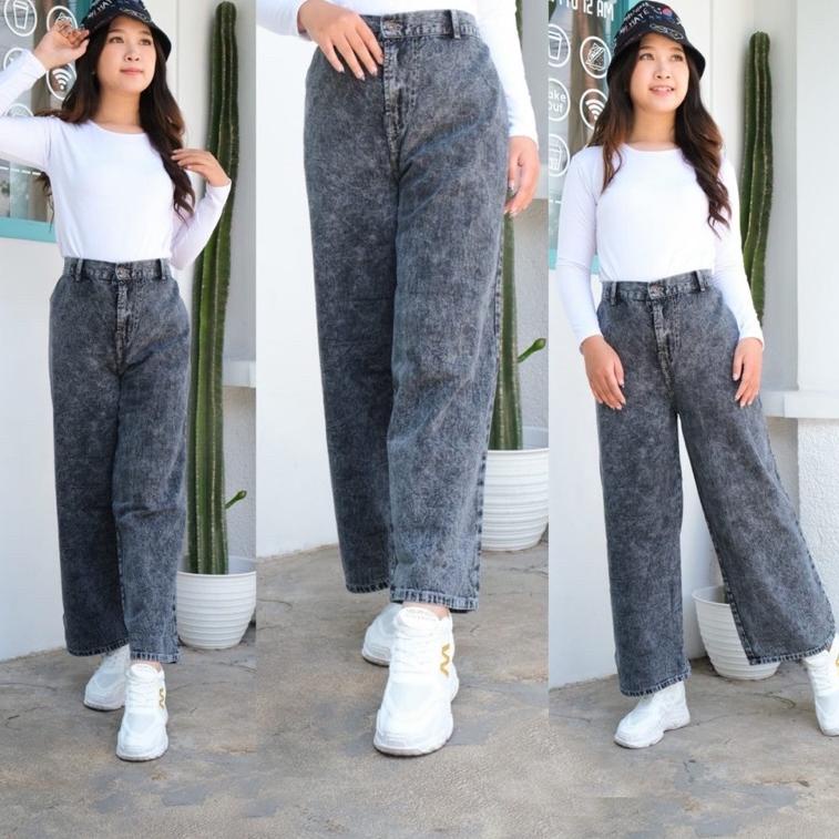 TERLARIS CELANA JEANS KULOT SNOW KULOT JEANS WANITA KULOT JEANS HIGHWAIST KULOT JEANS SNOW BLUE SNOW