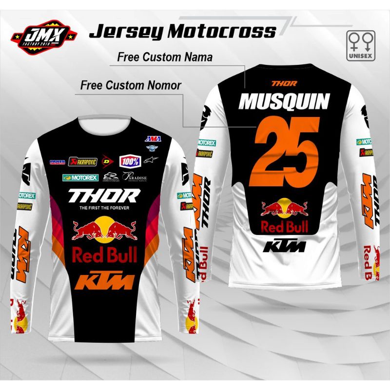 Jersey motor trail Enduro KTM thor / Jersey motor trail free ganti nama dan nomor