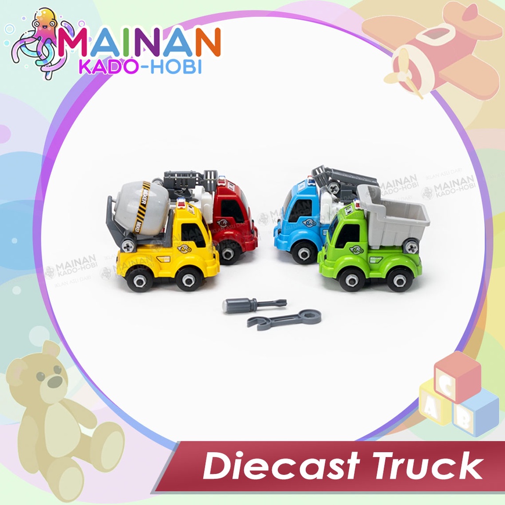 KADO ULANG TAHUN SET MAINAN DIY ANAK LAKI DIECAST CAR MOBIL KONSTRUKSI